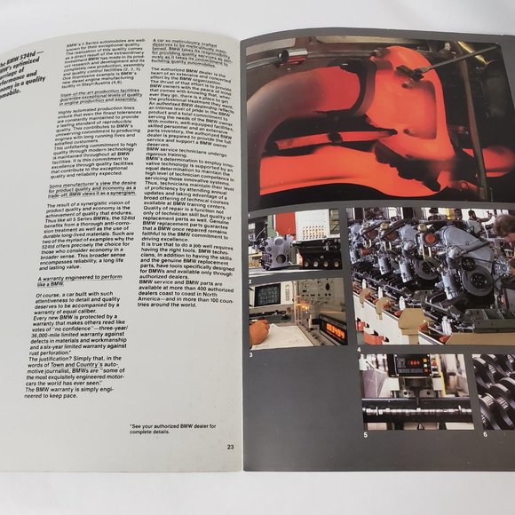 1985 BMW 524TD SPECIFICATIONS DEALERSHIP BOOK - Picture 13 of 14